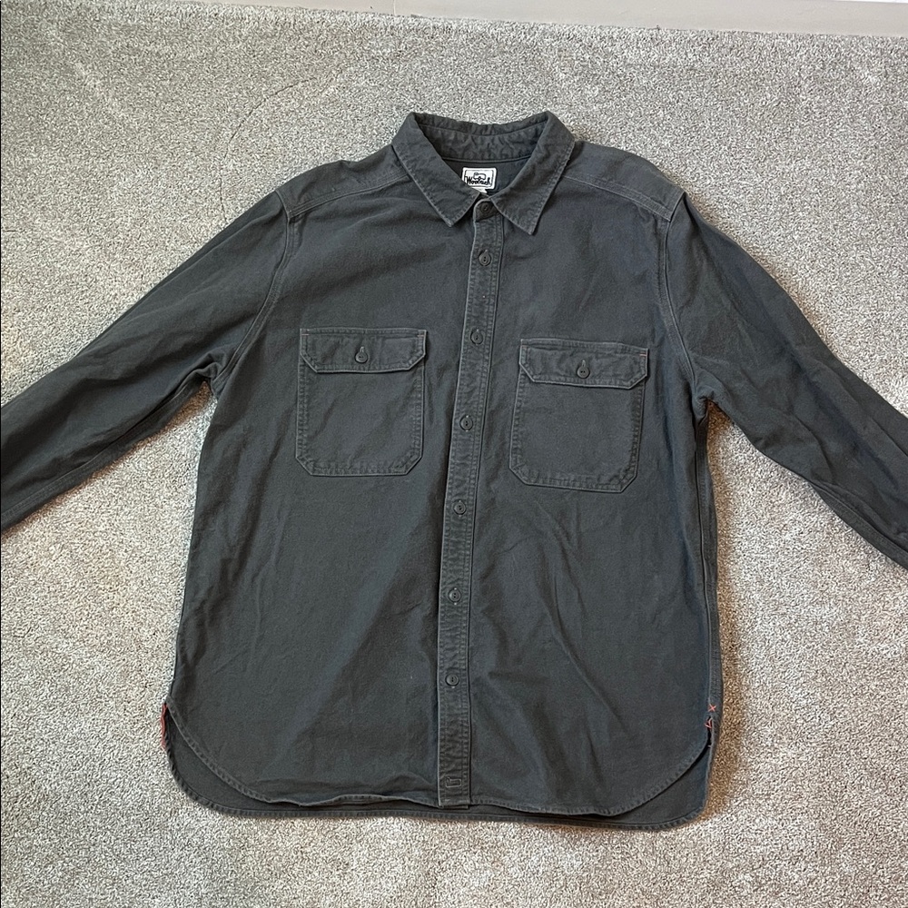 Woolrich military over-shirt grey with orange stitching